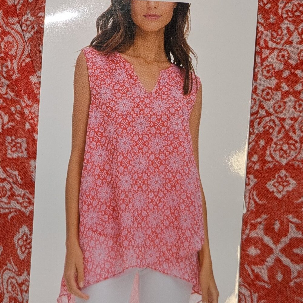 Cristina B Sleeveless High-Low Blouse - XXL